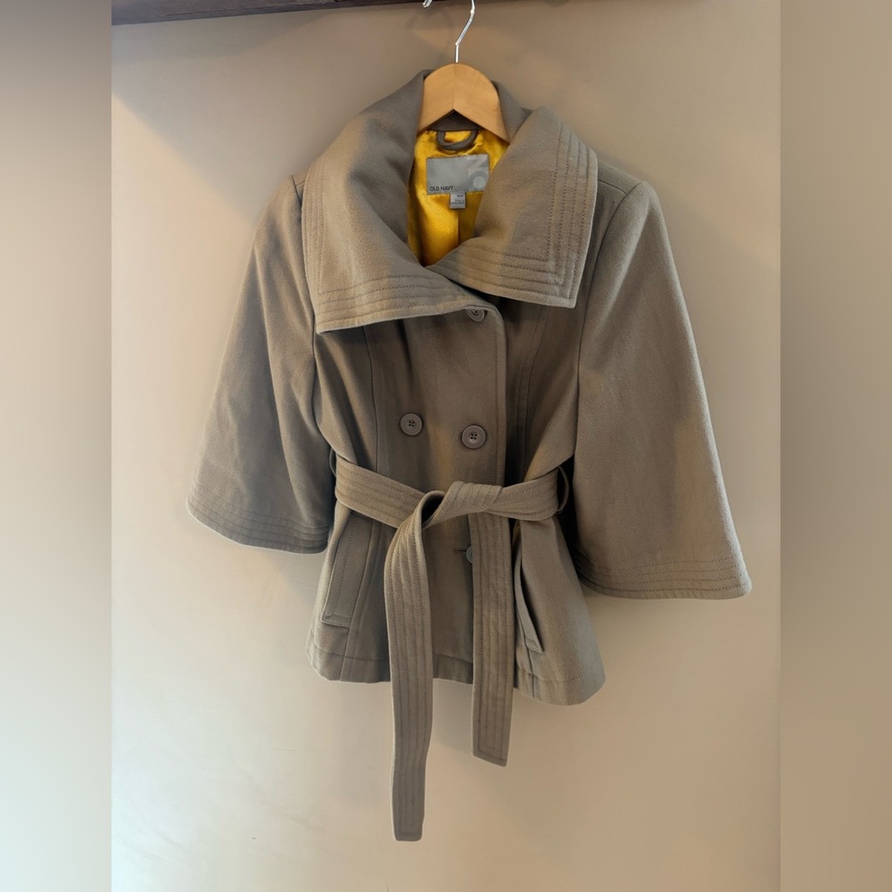 Old Navy beige pea Coat with Belt